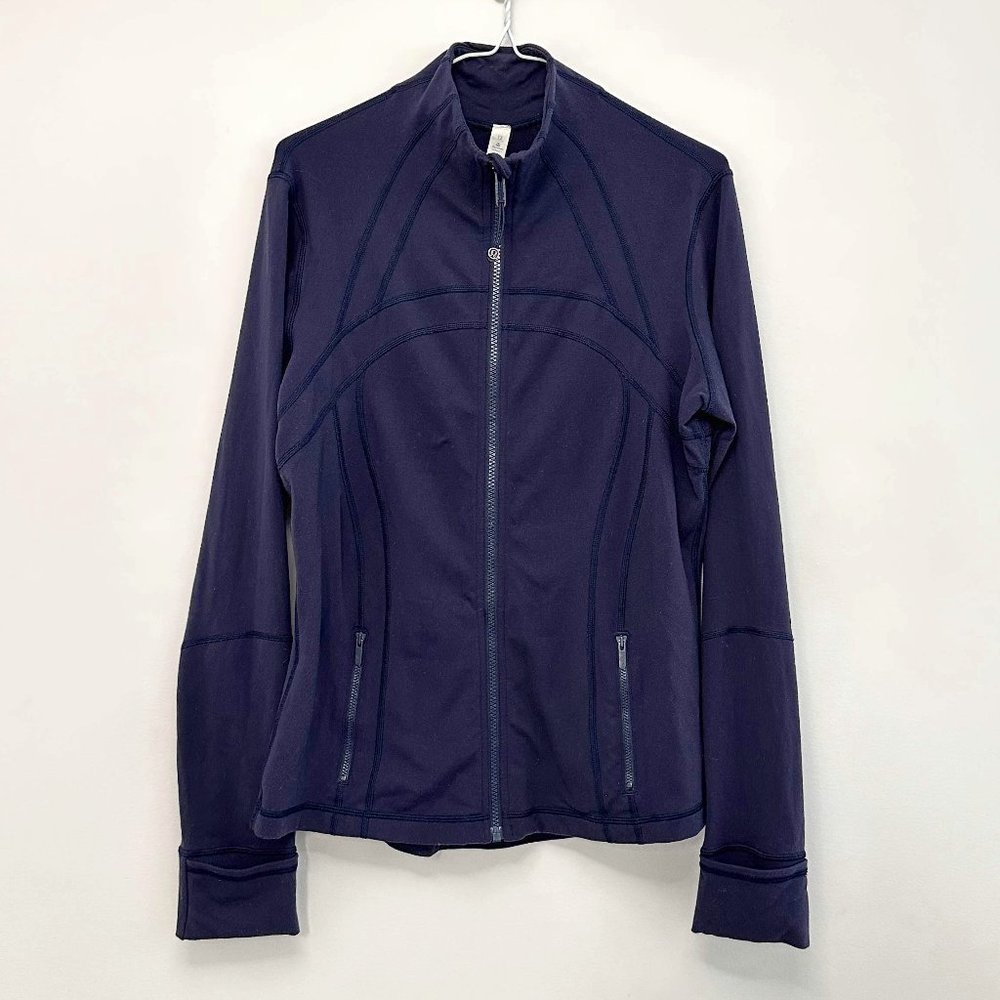 Lululemon Define Full Zip Mock Neck Long Sleeve Jacket Navy Women's 12 - Picture 2 of 16